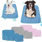 Cooling Pet Mat/Dog or Cat Blanket for Sofa, Bed, Floor Keeps Cool (Blue/Med.)