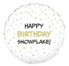 OAKTREE NEW HAPPY BIRTHDAY SNOWFLAKE 18" ROUND HELIUM FOIL BALLOON