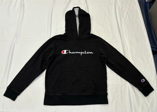 Champion Youth Pullover Sweatshirt Hoodie Long Sleeve Size M Kangaroo Pocket - Picture 2 of 24