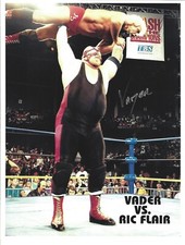 ** PLEASE READ **  M4038  Big Van Vader  Deceased  signed Wrestling Photo w/COA