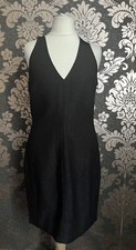 Mango Cut Out Back Shiny Black Dress Ladies SizeM New