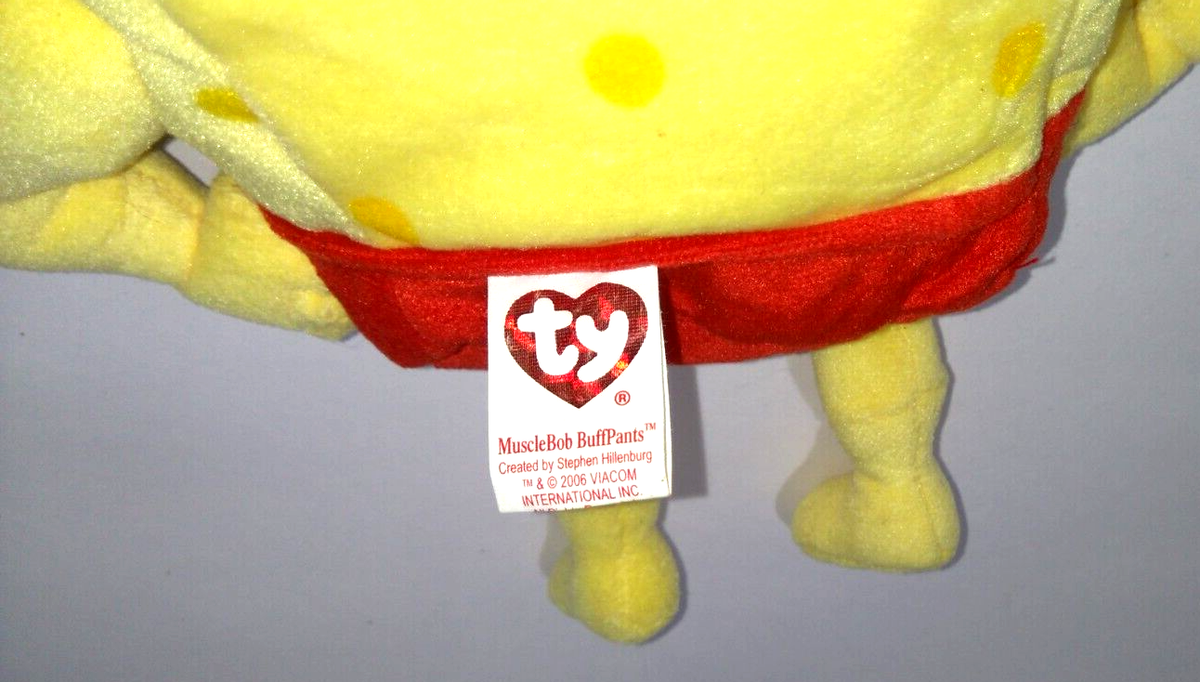 Ty Beanie Baby – MuscleBob BuffPants Spongebob Plüschfigur, Superweich & Kuschelig
