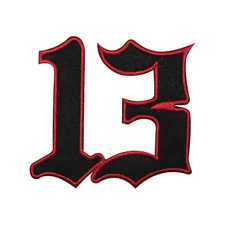 No. 13 Embroidered Iron on Sew on Patch Badge For Clothes 