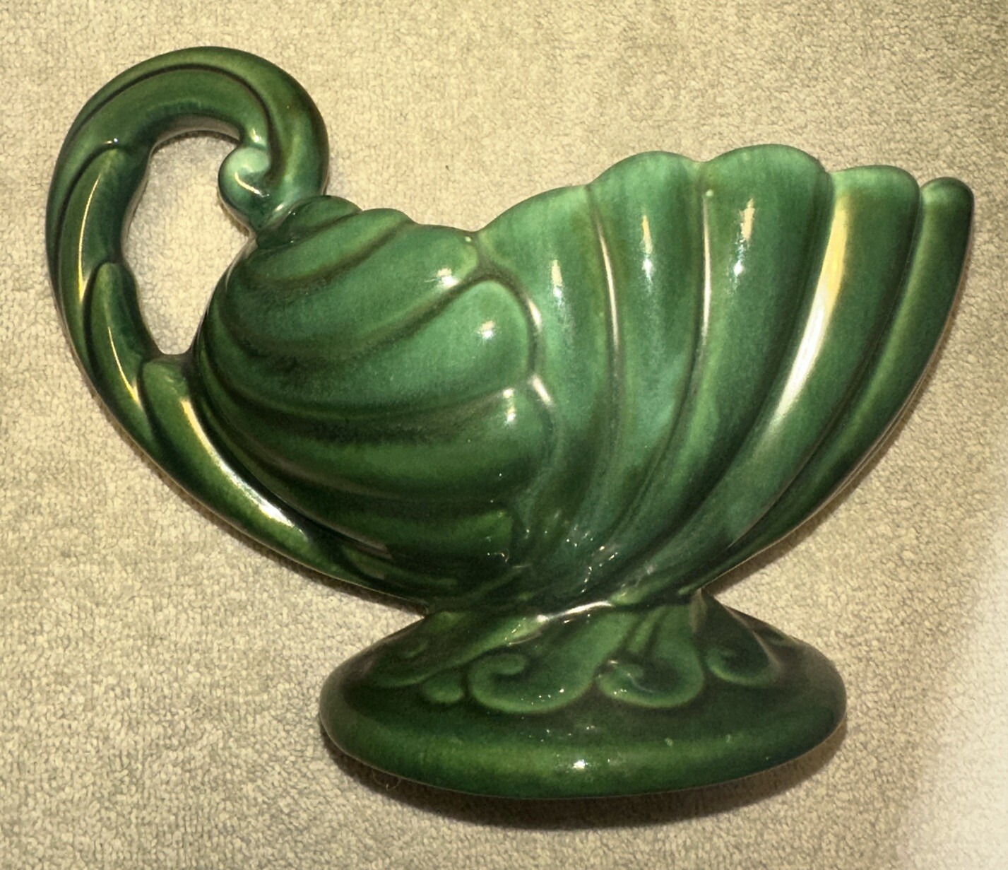 Vintage Green Gravy Boat or perhaps a planter. stunning swirl handle eBay