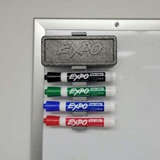 Magnetic Dry Erase Marker Holder - Securely Holds 4 Markers and Eraser, Perfect