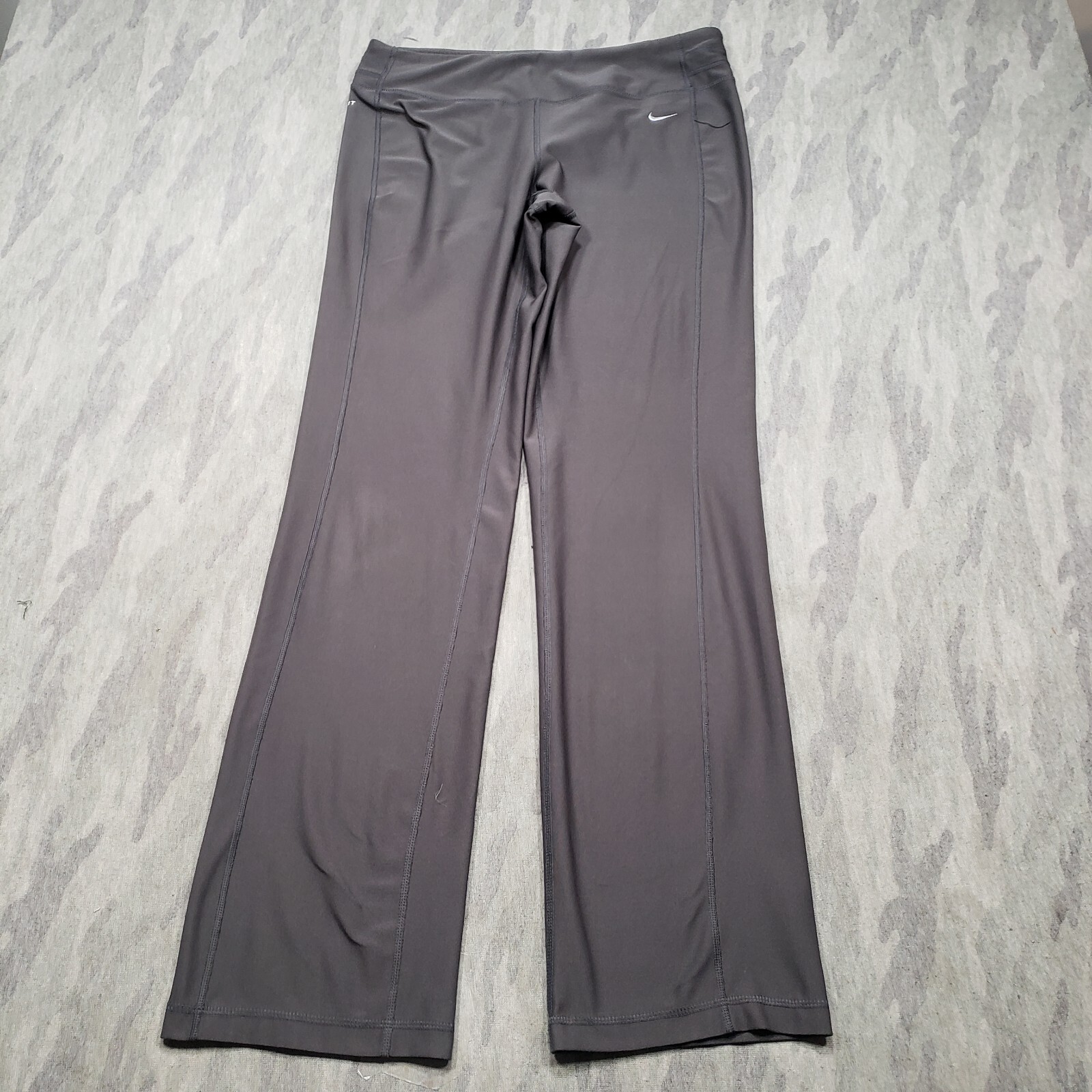 Nike Yoga Pants Womens Medium Gray Dri-fit Pull On Active-image