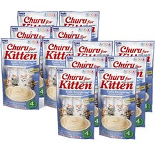 INABA Churu for Kittens, Grain-Free Creamy, Pur e Lickable Cat Treats with DH...