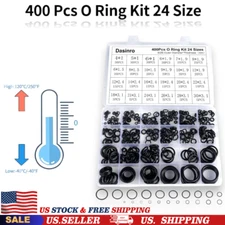 400 Pcs Rubber O-Rings Assortment Kit, 24 Sizes Assortment Set for Sealing USA