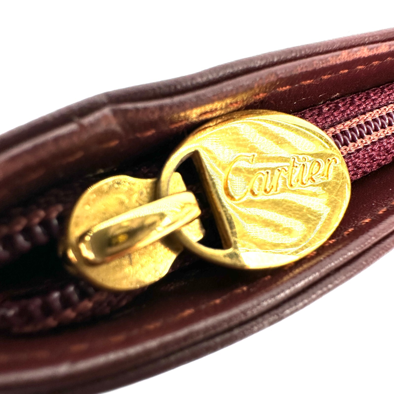 Authentic Cartier pouch Bordeaux Leather — image 11