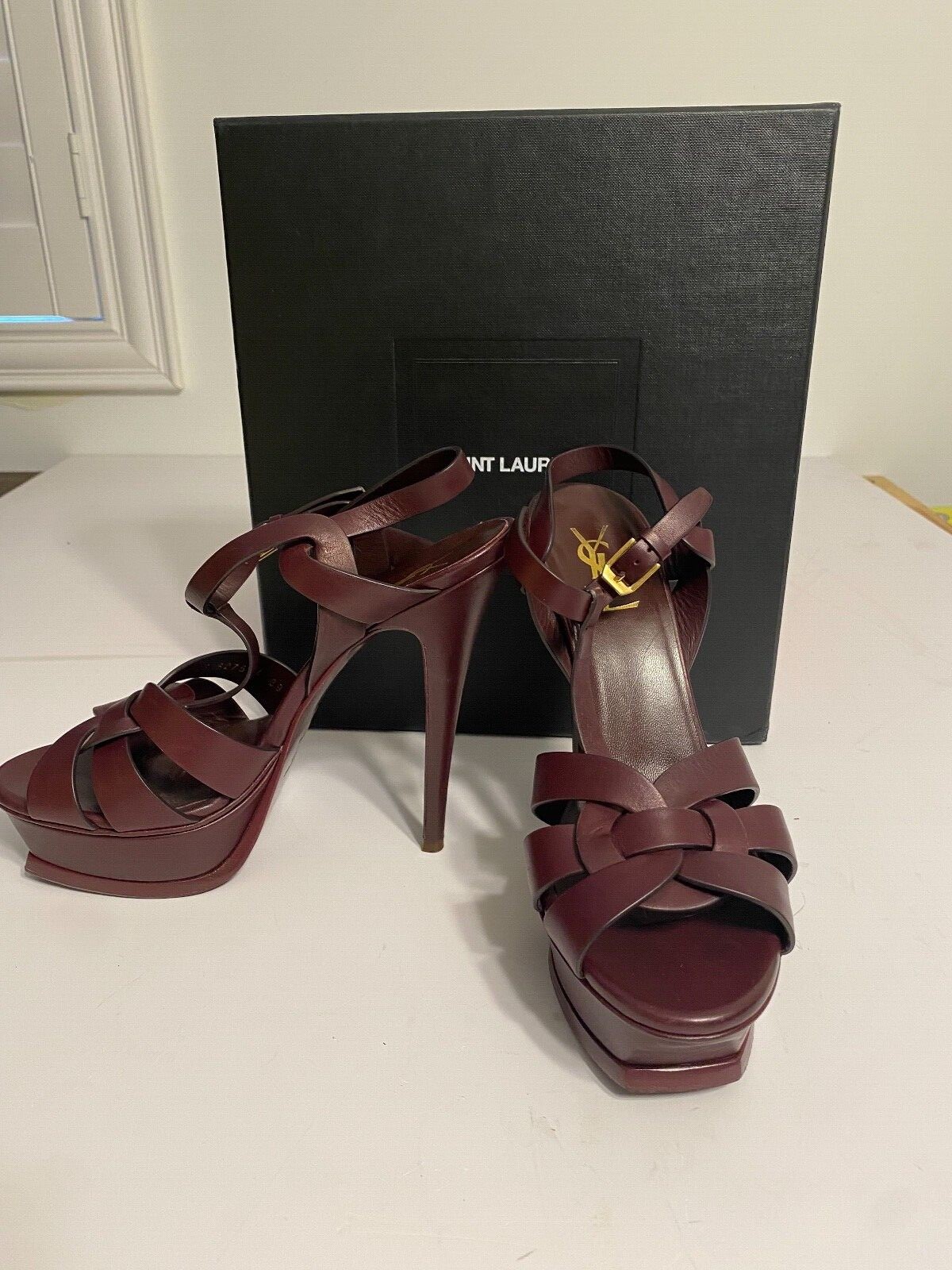 Sandalo Saint Laurent Tribute 105 taglia 39 pelle bordeaux