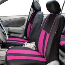 Car Seat Covers Striking Striped Front Rear Removable Headrest Full Set