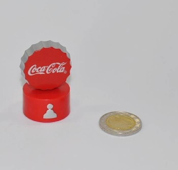 Coca-Cola Copa Tapa de Botella Ajedrez Figura Campesino Coke Cap Gorra Base Rojo