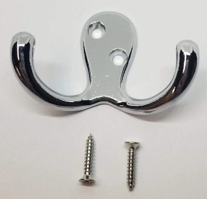 CROMO PULIDO Doble Gancho Abrigo Sombrero Chaqueta Pared Vintage Rústico Pulpo Aluminio Foto 4 de 4
