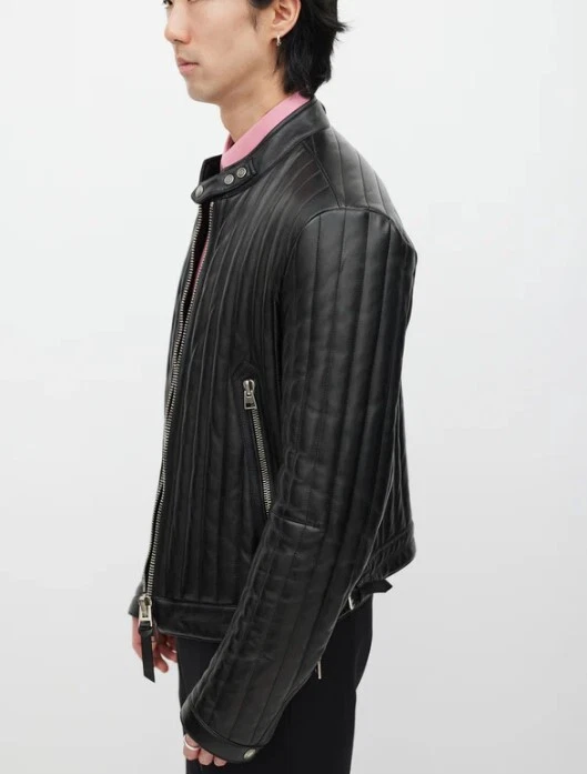 New TOM FORD Men's Vertical Channel Leather Racer Jacket - Image 4 of 4