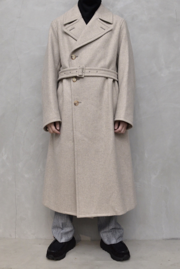 Auralee LIGHT MELTON DOUBLE-BREASTED COAT / TOP BEIGE size 3 Auralee LIGHT MELTON DOUBLE-BREASTED COAT / TOP BEIGE size 3