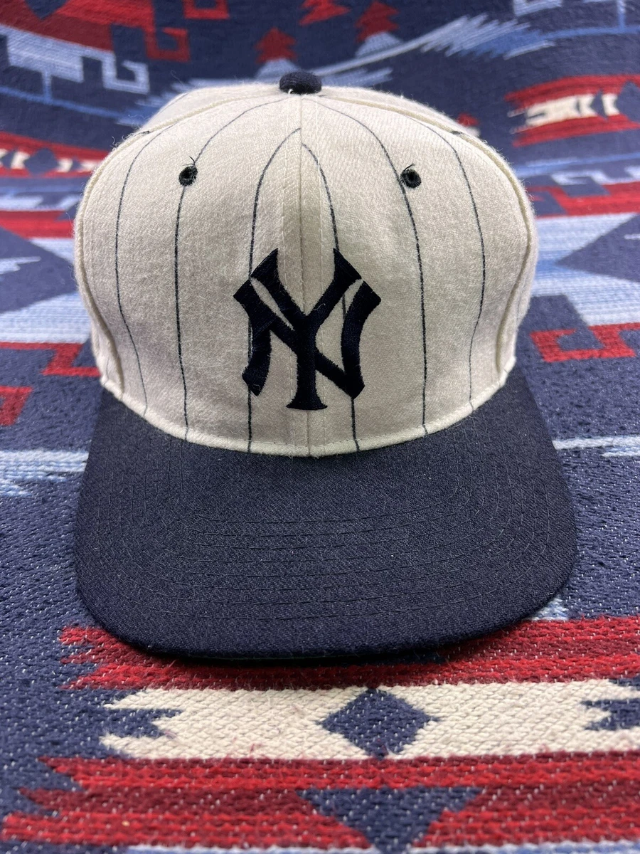 Vtg New York Yankees 100% wool Starter Pinstripe Snapback Hat