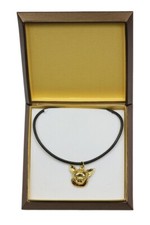 Chihuahua Short-Haired - Dog Collar In Gift Box, Gold-Plated Pendant For Dog