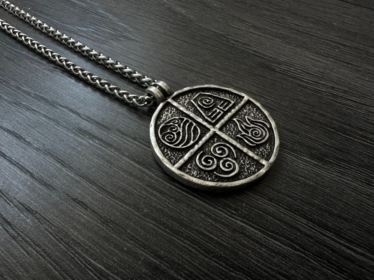 4 Elements Necklace Pendant Water Air Fair Air White Lotus last air medalion