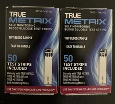 True Metrix Blood Glucose 100 Test Strips (2 x 50) EXP-01/16/2026 - 04/30/2027