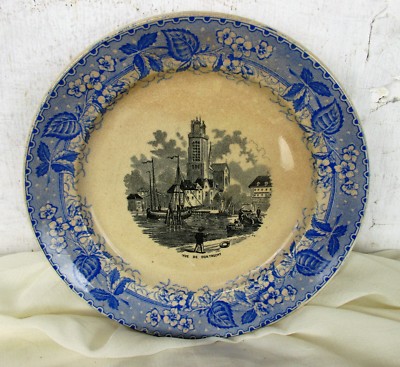 Societe Ceramique Maestricht Holland Plate Vue de Dordrecht HTF