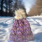 New Hand Knit Malabrigo Yarn Hat Beanie W Pompom — photo 1