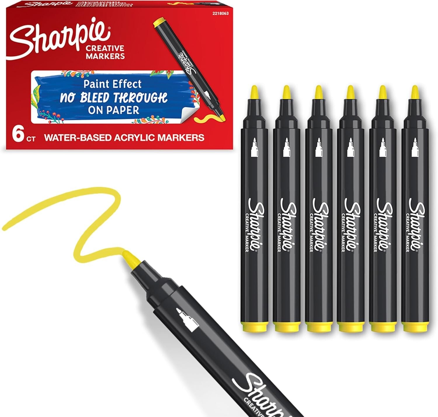 Sharpie Penne per pittura acrilica Pennarelli a base d'acqua GIALLO