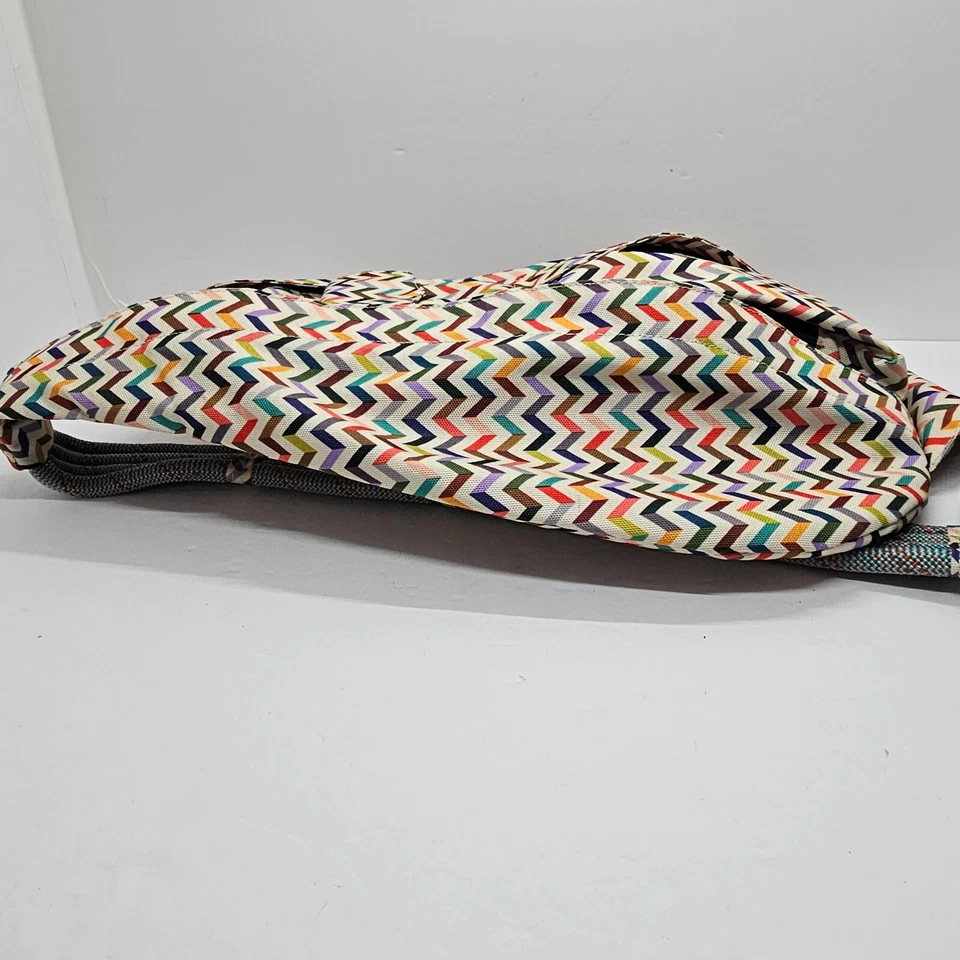 KAVU Rope Bag Orange Blue Yellow Geometric Crossbody Shoulder Sling Backpack - Image 4 of 4