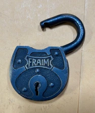 Vintage Solid Brass FRAIM LOCK / PADLOCK - NO KEY