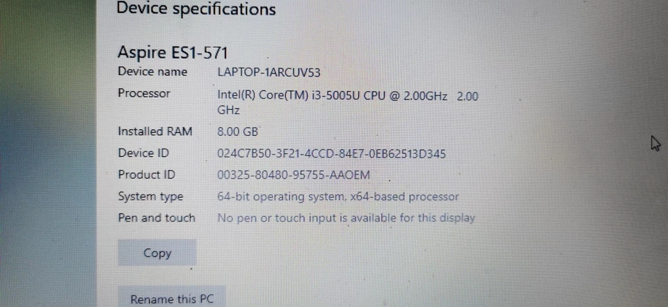 Acer model n15w4 i3 processor black used good condition - Image 4 of 4