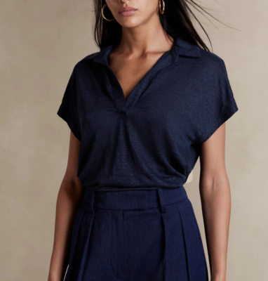 #ad BANANA REPUBLIC Linen Polo #812866 $23.99