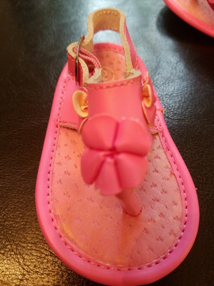SANDALIAS FLOR CUERO ROSA BEBÉ NIÑA PREWALKER LUGAR NIÑOS TALLA 2 Foto 2 de 4