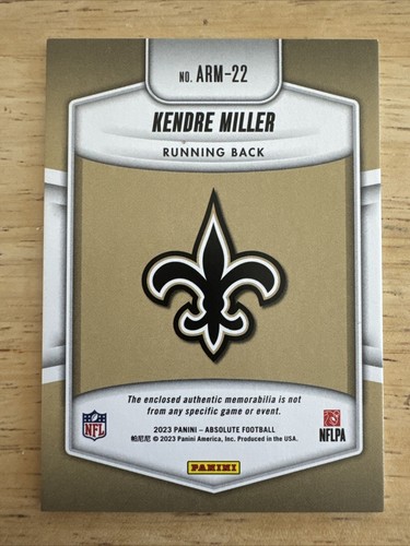 2023 Absolute Kendre Miller Saints RC Rookie Patch ARM-22 - Picture 2 of 2