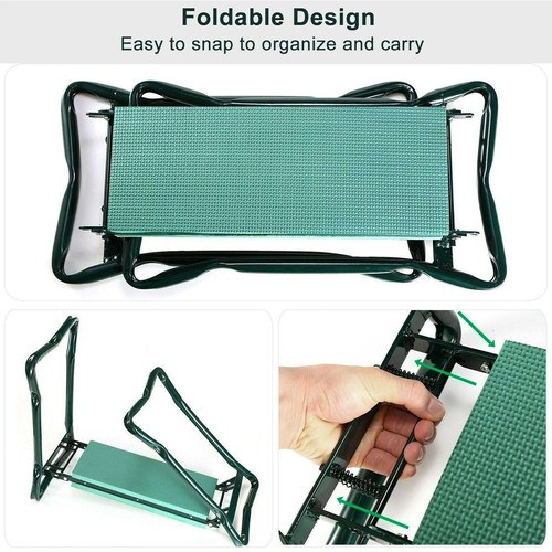 Foldable Kneeler Garden Stool Heavy Duty Gardening Bench Garden Kneeler & Seat - Picture 10 of 11