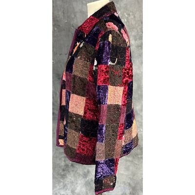 Yak Magik Women's Multi Colored Patchwork Reversible Jacket sz M