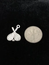 Tennis Rackets antique silver charm pendant
