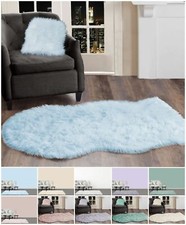Fluffy White Grey Pink Faux Sheepskin Rug Extra Large Fur Floor Carpet Rugs Mat
