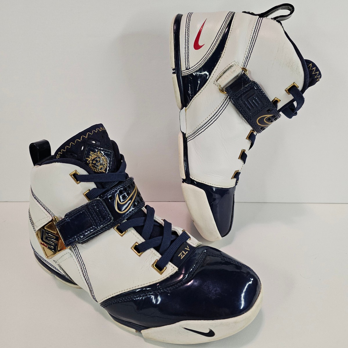 靴 NIKE ZOOM LEBRON 28cm Nike Zoom Lebron V 5 Blue Basketball Shoes 6Y White Navy