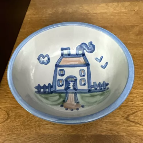 M.A. Hadley Coup Cereal Soup Bowl Pottery Farm House 5 3/8" Signed VTG