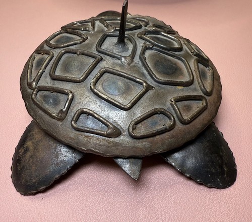 RARE Hammered Brass EMAUS Benedictine Iron TURTLE Trinket Box Ring Holder - Picture 5 of 8