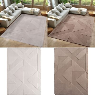 Boho Teppich mit Geometrischem Design Einfarbig Beige - Creme Waschbarer Teppich