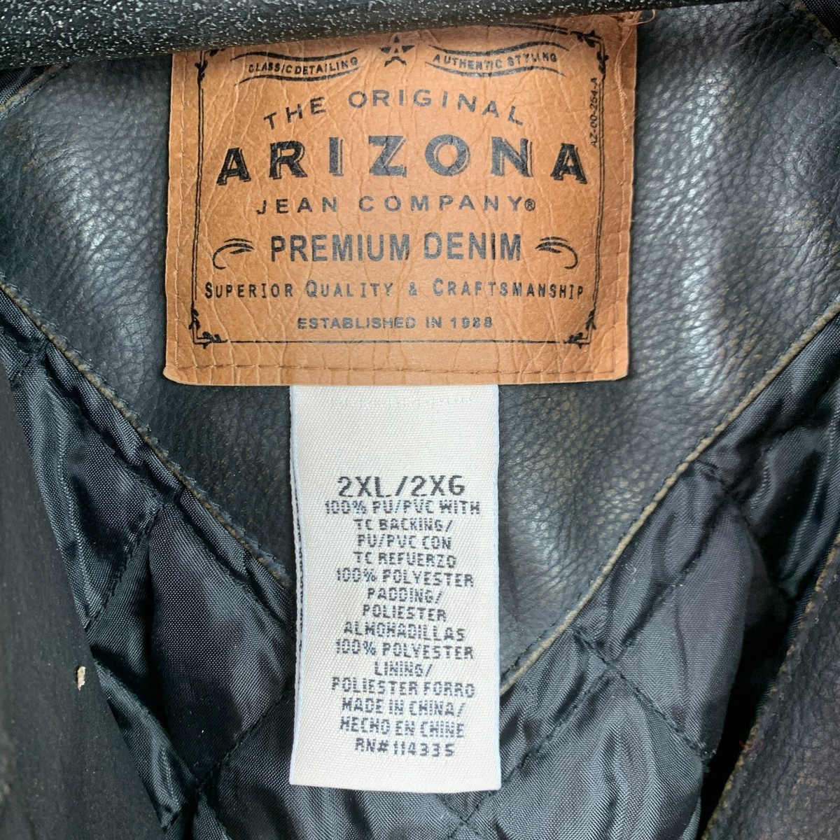 Vintage 90s Y2K Arizona Faux Leather Racing Stripe Full Zip Vintage 90s Y2K Arizona Faux Leather Racing Stripe Full Zip