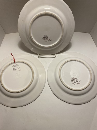 (3) Keraluc Quimper France 10” Floral Plates Hand Painted French Country Potteey - Picture 6 of 9