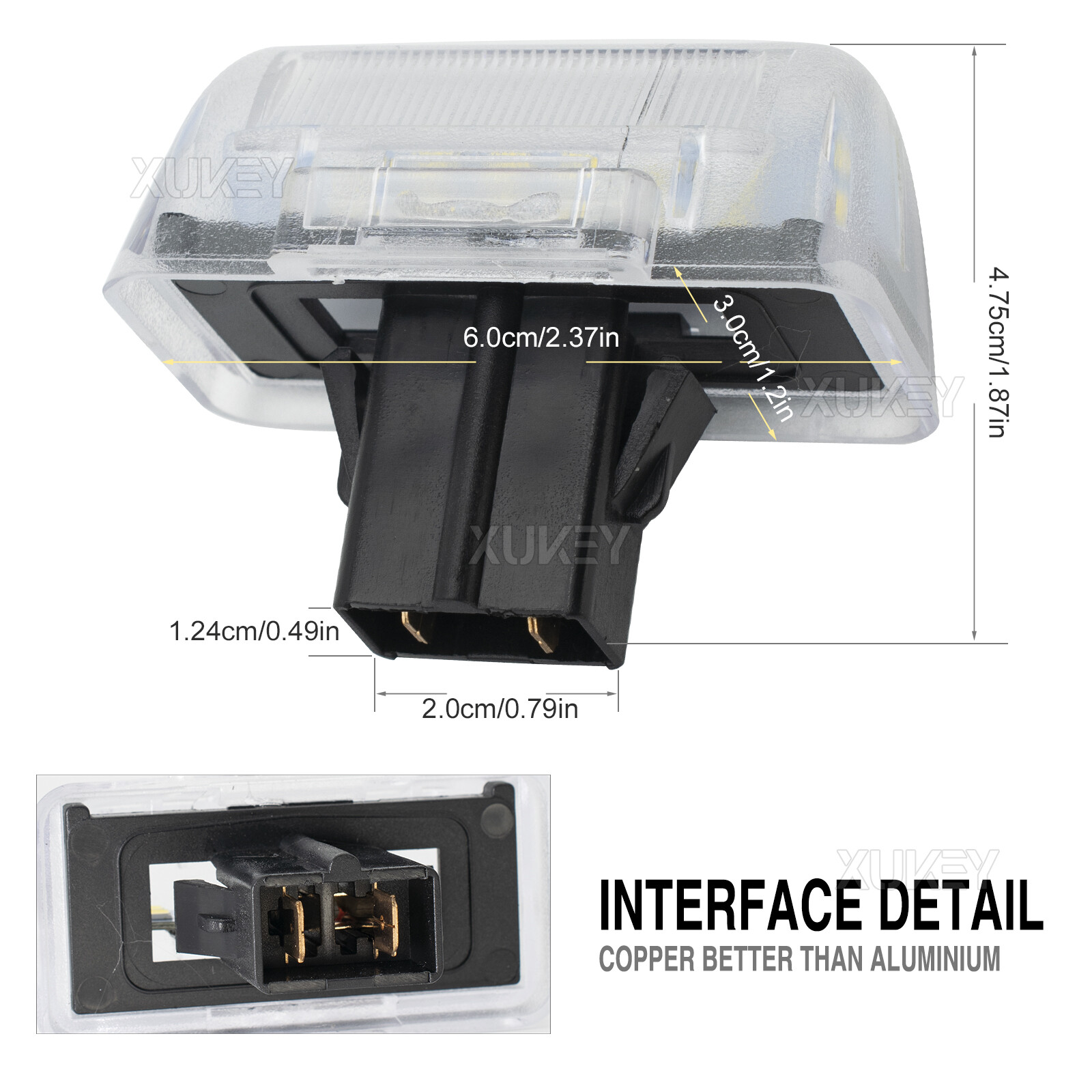 1732840 2stk. KENNZEICHENLEUCHTE LED für FORD TRANSIT 5 6 7 TOURNEO CONNECT ...