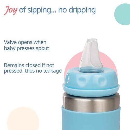 4 in 1 Steel Baby Sipper, Made of Rust Free Steel, Heat Protective Silicon Cov - Picture 4 of 5