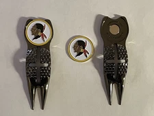 (1) Seminole Golf Club Crosshairs Divot Tool & 1" Coin Style Golf Marker