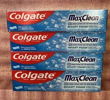 4x Colgate Max Clean w/ Whitening Smart Foam Effervescent Mint Toothpaste 6. Oz