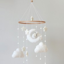 Boho Cloud Moon Crib Mobile Boho Baby Mobile for Crib Neutral Clouds, Moon ...