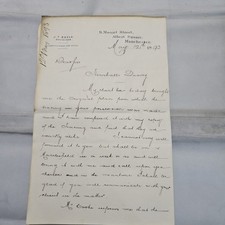 1893 Victorian Handwritten Legal Letter Henshalls Quarry Manchester/Macclesfield