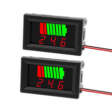 2Pack DC 12V, 24V, 36V, 48V, 60V Battery Indicator Voltage Meter 2 in 1 Battery