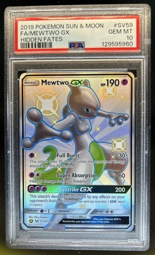 2019 Pokemon SM Hidden Fates Mewtwo GX #SV59/SV94 PSA 10 GEM MINT